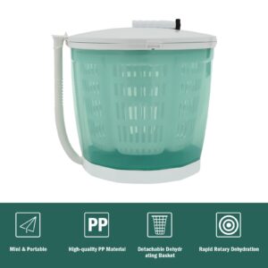 Manual Washing Machine Portable Mini Washer Spin Dryer Portable Mini Washing Machine Green for Indoor Outdoor