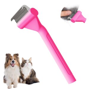 dog brush for shedding cat deshedding grooming supplies for indoor short long hair pet dematting undercoat rake for brish poodle remove matted fur slicker best comb tool cepillo para perros. (pink)