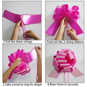 1Pcs 12Inch Giant Gift Bow Big Christmas Iridescent Metalic Bow Big Bow for Present - Perfect Large Gift Bow for Bikes,Appliances,Showers,Table Decorations & Events (Rose red)