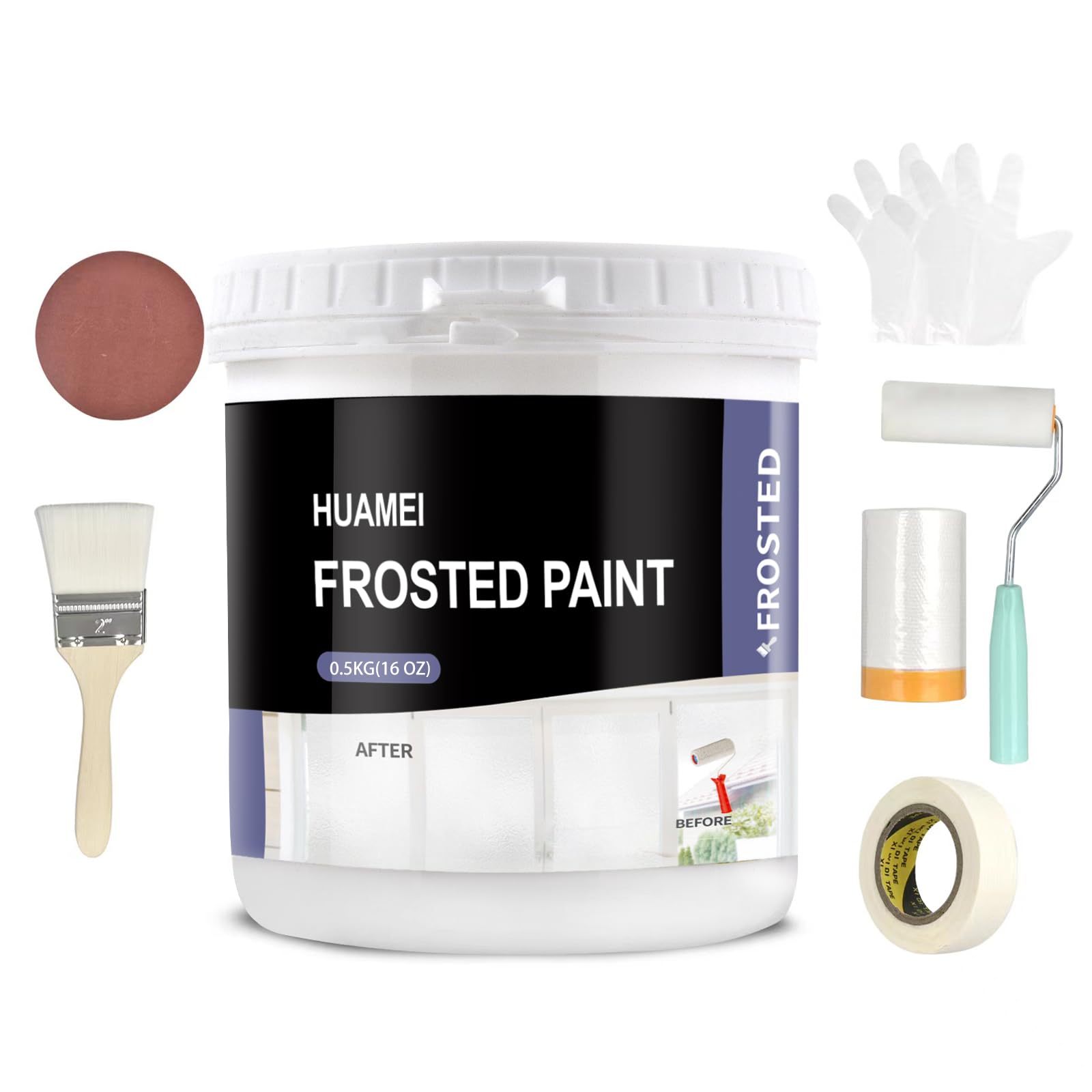 Frosted Glass Paint for Windows Privacy Paint, 16oz Waterproof & UV Resistant,Low Odor Frosted Glass Spray Paint,for Offices Bathrooms Kitchens in Glass Door Surfaces (with tools)