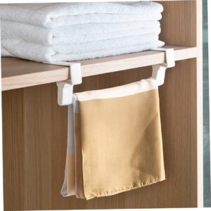 WOONEKY 2pcs Hanger Bathroom Towel Rack Racks Bath Towel Holder Cabinet Wall Towel Rack Door Bathroom Towel Holder Detachable Towel Rack No Kitchen Hand Bathroom Towel Organizer Abs White