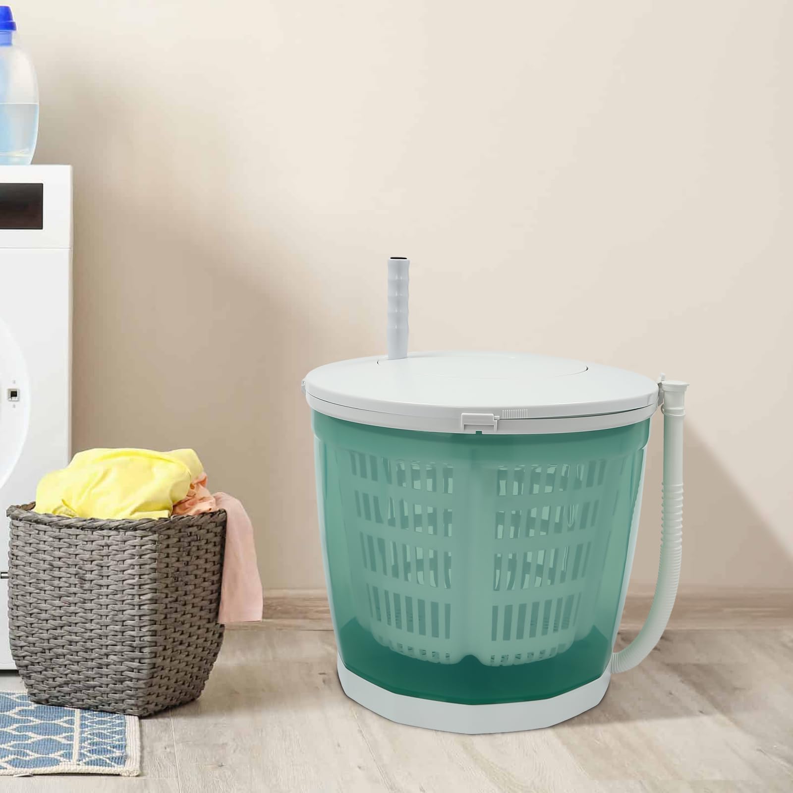 Manual Washing Machine Portable Mini Washer Spin Dryer Portable Mini Washing Machine Green for Indoor Outdoor