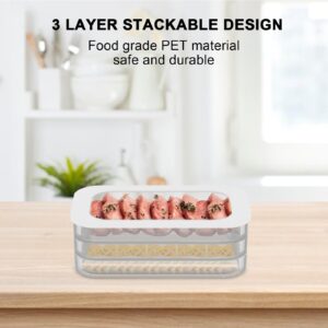 Deli Meat Container for Fridge, Lunch Meat Container with Lids for Refrigerator, 3 Layer Stackable Meal Prep Containers, Food Storage Boxes for Bacon, Cheese, Ham, Cold Cuts, Salami, Clear 1Pack