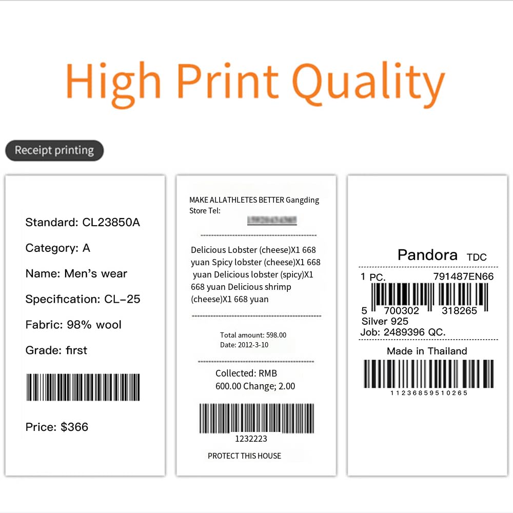 HXBER Thermal Printer, 80mm Embedded Thermal Printer Module with TTL+RS232+USB Connections Supports ESC/POS Commands 72mm Printing Width 180mm/s Speed Auto Paper Cutter Compatible with Windows Linux