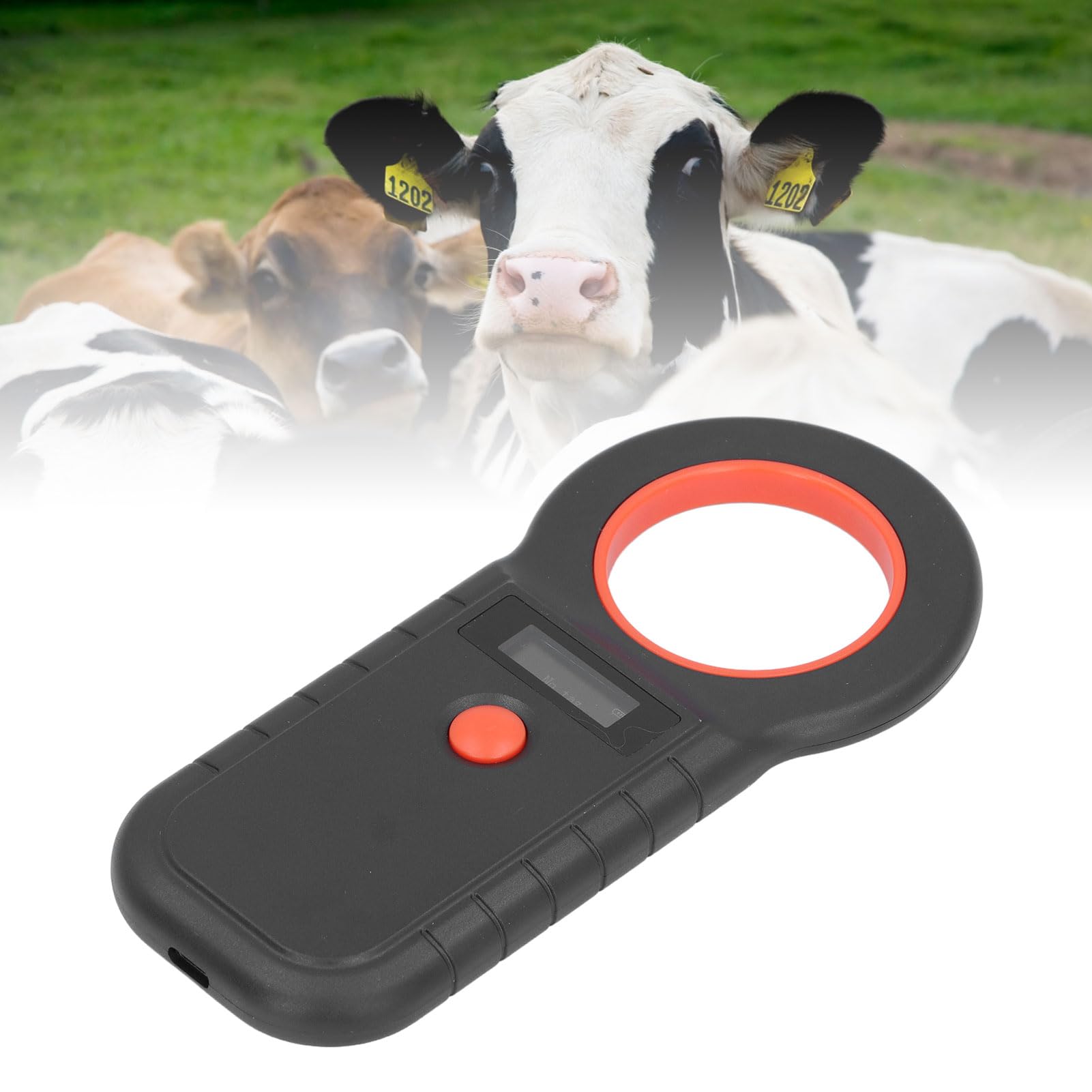 Pet Microchip Scanner, RFID Portable Animal Chip ID Scanner with OLED Display, 800mAh Rechargeable Pet Microchip Reader Support EMID/FDX B / 128 Records for Dog Pig Animal