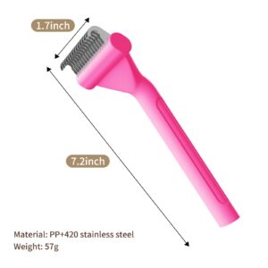 Dog Brush for Shedding cat deshedding grooming supplies for indoor short long hair pet dematting undercoat rake for brish poodle remove matted fur slicker best comb tool cepillo para perros. (Pink)