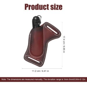 Leather Knife Sheath for Belt, Pocket Knife Sheath Knife Holster Belt Folding Pocket Knife Holder Compact Draw Knifes Carrier for EDC Tools Men Gift (Dark Brown)