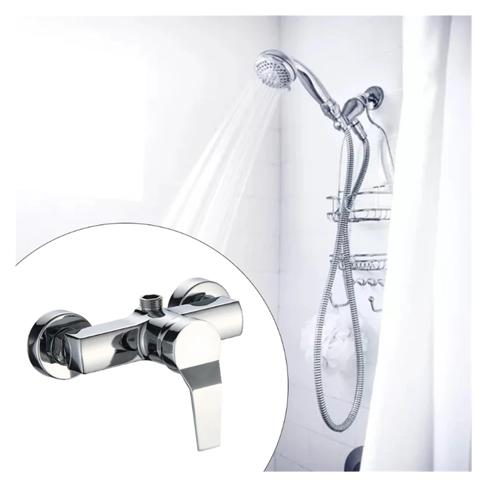 1 pc Bathtub Hot and Cold Mixing Water Faucet Sink Spray Double Shower Head Deck Mounted Basin Mixer Taps Home Improvement