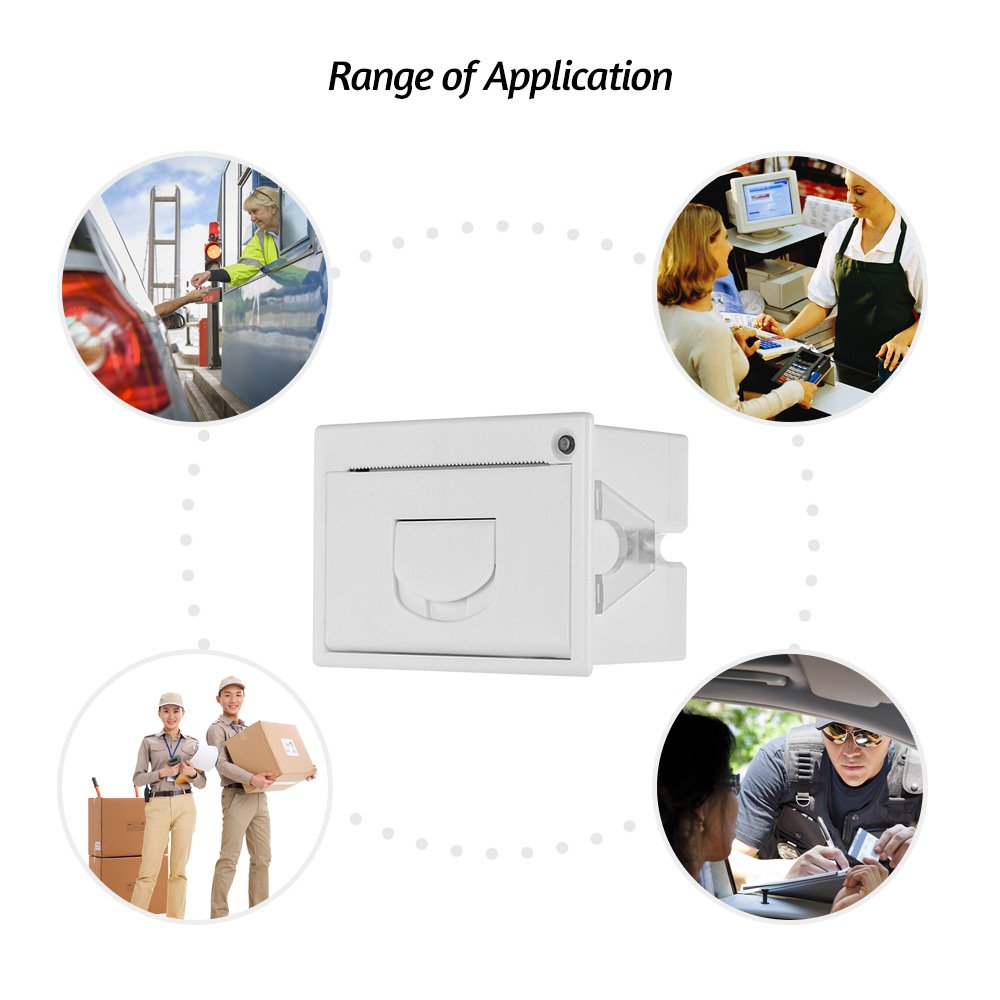 HXBER Thermal Printer, QR204 58mm Mini Embedded Receipt Thermal Printer TTL + USB Interface High Speed Printing 50-85mm/s