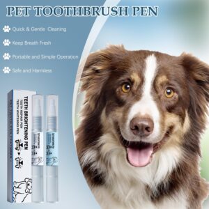 Omaky 4Pcs Pet Toothbrush Pen, 2024 New Upgrade Dog Teeth Cleaning Pen, Pet Teeth Repairing Kit, Cat/Dog Teeth Brightening Pen for Pet Dental Care Fresh Breath