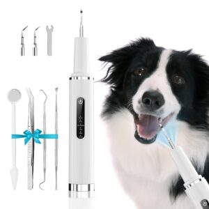 incandesco dog plaque remover for teeth - dog teeth cleaning kit - ultrasonic plaque remover for dogs with led light & 6 adjustable modes dog tartar remover for teeth,dog dental care (white, large)