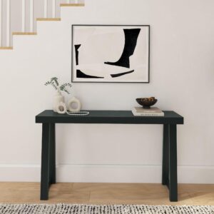 Plank+Beam Solid Wood Console Table, 56 Inch, Sofa Table, Narrow Entryway Table for Hallway, Behind The Couch, Living Room, Foyer, Easy Assembly, Black