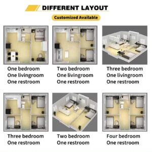 Container House 2 Bedroom Foldable Modular Homes Expandable Container House Luxury Collapsible 40ft with Bathroom