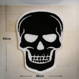 KELINFONG Halloween Doormat, 24 * 16 Inch Non-Slip Washable Spooky Absorbent Halloween Evil Red Lip Kitchen Rug Halloween Bathroom Decor Rug for Kitchen Bedroom Living Room Outdoor Office Indoor