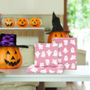 JarThenaAMCS 100 Sheets Halloween Tissue Paper Pink Ghost Gift Wrapping Paper for DIY Arts Crafts Holiday Party, 14 x 20 Inch