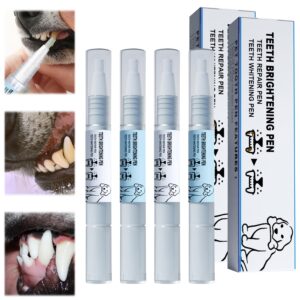 omaky 4pcs pet toothbrush pen, 2024 new upgrade dog teeth cleaning pen, pet teeth repairing kit, cat/dog teeth brightening pen for pet dental care fresh breath