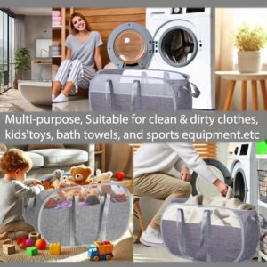 GHTOOW, Collapsible Laundry Basket, 3 Pack, Hamper with Reinforced Handles, Durable Pop Up Hampers for Laundry, Tear Proof & Easy to Carry Laundry Hamper for Home, Laundry, Dorm, Travel