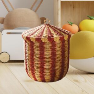 Bothyi Woven Storage Basket Laundry Basket Bin Storage Container Toys Organizer Sundries Organizer for Playroom Nursery Blanket Toys, 37cmx43cm