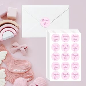 BRT Bearingshui Baby Shower Thank You Cards with Envelopes and stickers Total 24PK, 4x6 Inches Baby Girl Shower Thank You Cards