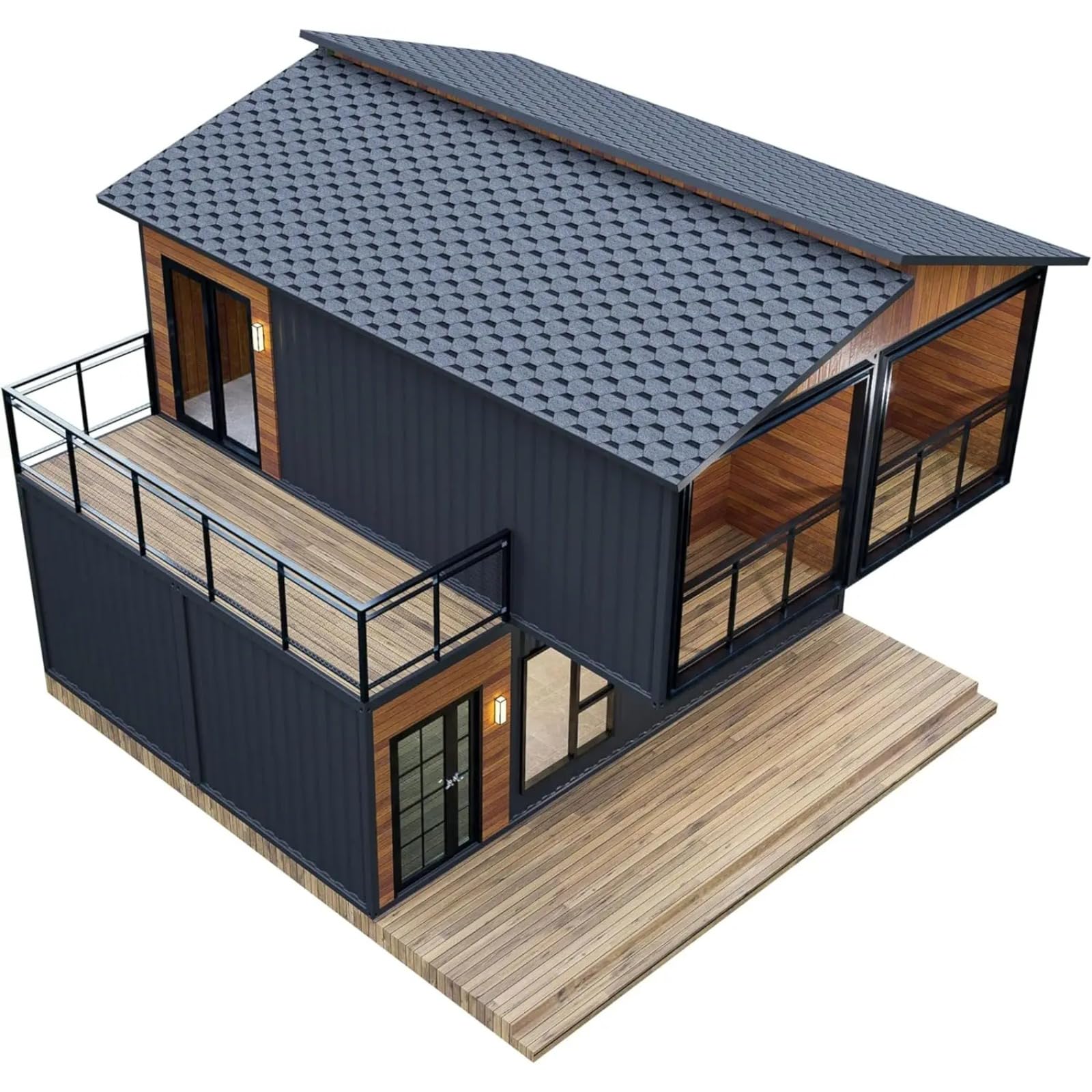 Barn Homes Double Story Flat Pack House with Bathroom and Kitchen, Foldable Tiny Home, 20ft & 40ft, Mobile House0FT