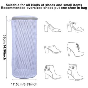 2 Pack Shoe Washing Bag Honeycomb Mesh Laundry Bags with Zipper 7"×15" Laundry Bags Mesh Wash Bags for Sneaker Bras Socks Delicates