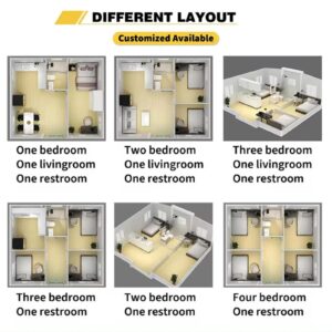 20FT 2 Bedroom Luxury Container Homes Granny Flat Roof Expandable Container House With Full Bathroom