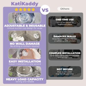 KATIKADDY Large Corner Shower Caddy Suction Cup, No-Drilling New Home Decor Essentials, Large Shower Organizer Shelf, Rustproof Heavy-Duty Accessories Storage Rack, For Apartment Tile Wall Bathroom