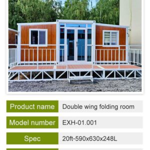 Barn Homes Double Story Flat Pack House with Bathroom and Kitchen, Foldable Tiny Home, 20ft & 40ft, Mobile House0FT