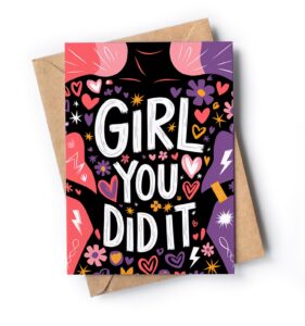 congratulations card for women - proud of you card for her - graduation card for her 2024 - encouragement card - promotion card for girls - well done cards - girl greeting card