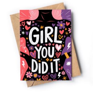 Congratulations Card for Women - Proud of You Card for Her - Graduation Card for Her 2024 - Encouragement Card - Promotion Card for Girls - Well Done Cards - Girl Greeting Card