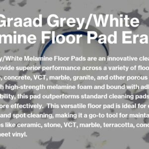 Pro-Graad 13” 330mm Grey/White Melamine Eraser Floor Pad, 68482, 5 Pack