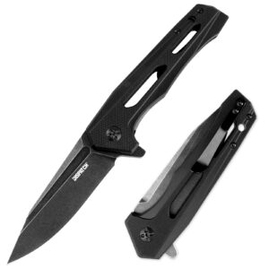 dispatch folding pocket knife with clip, 3.58 inch 8cr13mov steel clip point blade with g10 handle, tactical pocket knife for men outdoor camping hunting hiking survival pocketknife