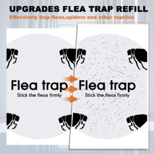 Qualirey 2 Pcs Flea Traps with 8 Sticky Disc 12 Bulbs 4 Electric Wires Flea Traps for Inside Your Home Safe Flea Light Trap for Indoor Safe to Pets