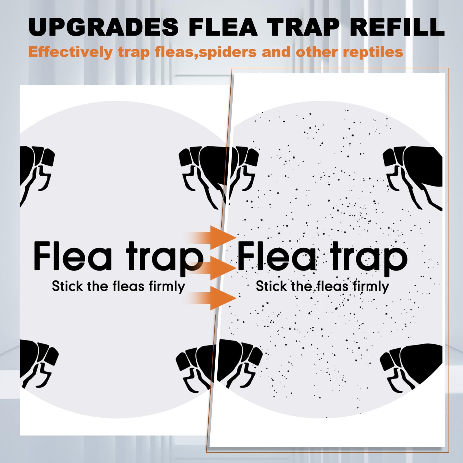 Qualirey 2 Pcs Flea Traps with 8 Sticky Disc 12 Bulbs 4 Electric Wires Flea Traps for Inside Your Home Safe Flea Light Trap for Indoor Safe to Pets