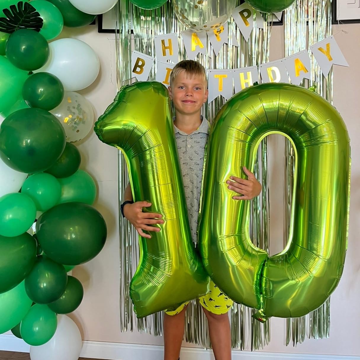 40 Inch Number Balloons for 1st 11 21 birthday Green Digit 1 Balloon for Boys Girls Kids Decors 1 Year Old Baby Shower Anniversary Graduations Decors (Green No 1)