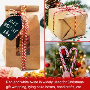 Vivifying Butchers Twine, 328 Feet 2mm Food Safe Cotton Red and White Cooking Twine, Ideal for Trussing Turkey, Roasting, Baking, Bacon, Pumpkin Bread, Festive Holiday Kitchen Use & Gift Wrapping