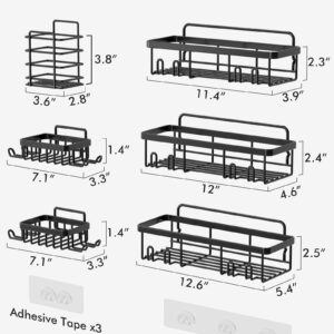 Acootima Shower Caddy 6 Pack, Rustproof Stainless Steel Shower Shelves for Bathroom Organizers and Storage, Adhesive No Drilling Durable Bath Accessories with Large Capacity for Home & Kitchen Decor