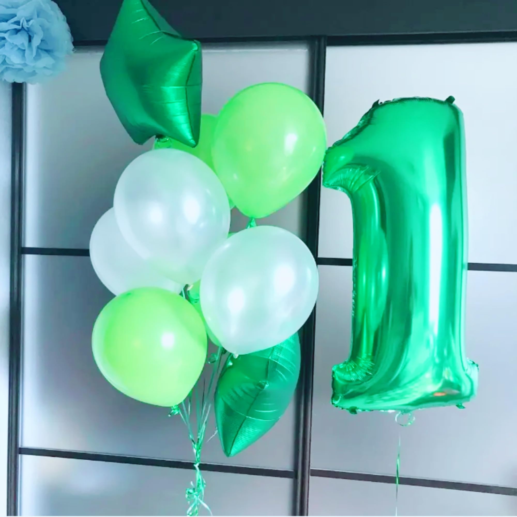 40 Inch Number Balloons for 1st 11 21 birthday Green Digit 1 Balloon for Boys Girls Kids Decors 1 Year Old Baby Shower Anniversary Graduations Decors (Green No 1)