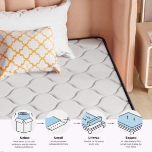 6 Inch Full Size Mattress with Innerspring and Foam, Hybrid Mattress Full with Fiberglass Free, Medium Firm Spring Mattress, Full Size Mattress in A Box, Pressure Relief, 75"L X 54"W X 6"Th, White