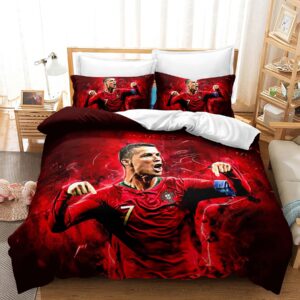 elincar soccer bedding twin microfiber 2pc kids duvet cover set lightweight soft zipper breathable closure soccer twin bedding set 68 x 86