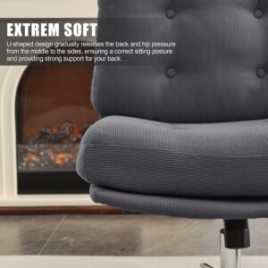 Okeysen 360° Swivel Accent Chair, 7.11’’ Thicken Tufted Upholstered Reading Chair with Rocking Mode, Living Room Chair with Five-Star Base, Office Desk Chair no Wheels for Living Room, Bedroom, Office