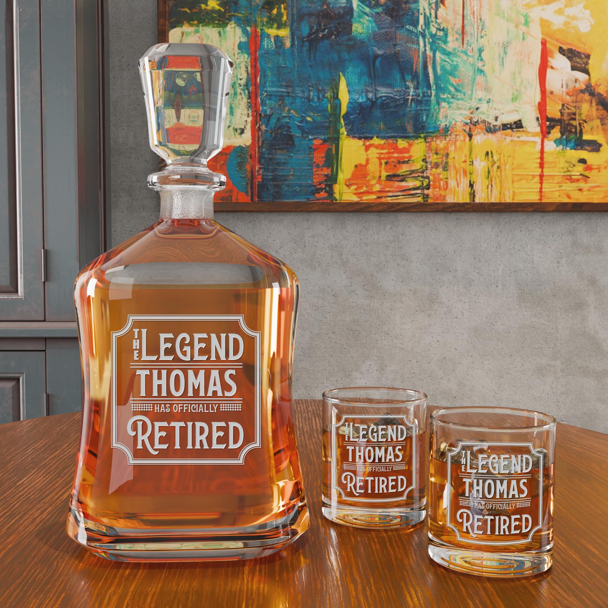 Retirement Gifts for Men - Personalized Decanter - Custom Engraved 2024 Retirement Gifts for Him, Dad, Husband, Boss, Coworker - Best Mens Retirement Gift Ideas - Unique Gifts for Retirement