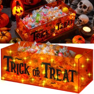 wenqik halloween candy bowl with light trick or treat candy box halloween candy dish halloween candy holder box for halloween decor party supplies serving gift