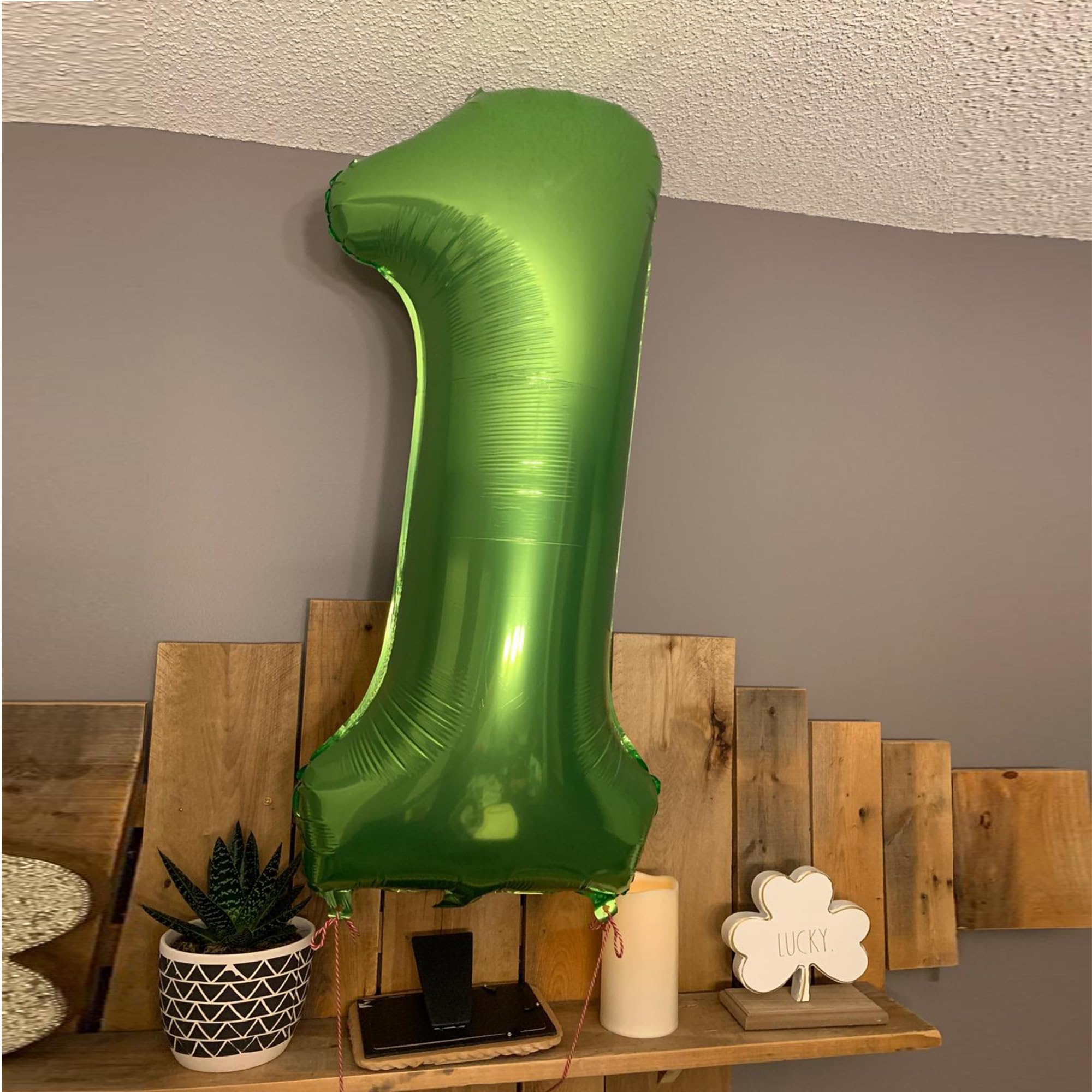 40 Inch Number Balloons for 1st 11 21 birthday Green Digit 1 Balloon for Boys Girls Kids Decors 1 Year Old Baby Shower Anniversary Graduations Decors (Green No 1)