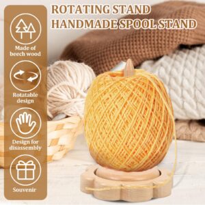 Wooden Yarn Holder for Crocheting, Portable Smooth Yarn Ball Holder Knitting Ball Stand Spinner, Yarn Storage Organizer for Knitting, Embroidery, and Crafts