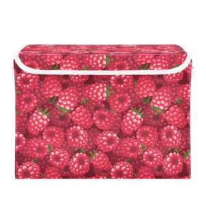 storage bins with lid red raspberry toys fabric storage basket large collapsible organizers bedroom storage boxes cubes and handles for clothes office shelves