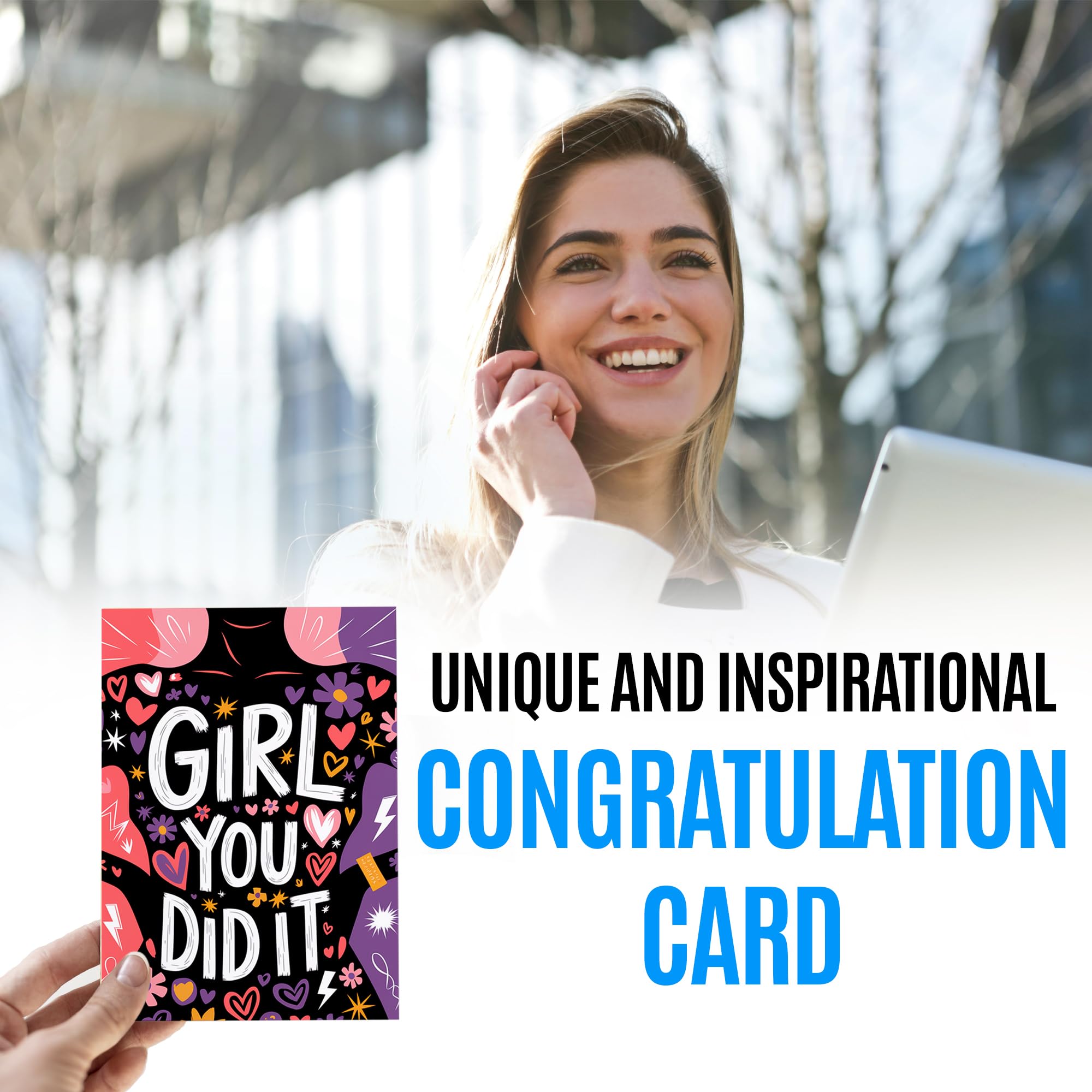 Congratulations Card for Women - Proud of You Card for Her - Graduation Card for Her 2024 - Encouragement Card - Promotion Card for Girls - Well Done Cards - Girl Greeting Card