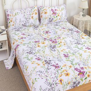 rynghipy cotton floral bed sheet set full size botanical flowers print girls bedding shabby garden floral bed sheets