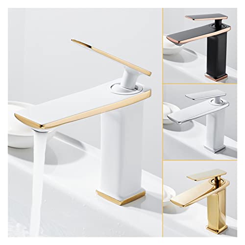 WIMPBLADB High end Basin Faucet Bathroom Sink hot and Cold Water Mixer Crane Deck Installation Single Handle Hole Bathtub Kitchen Faucet(F)