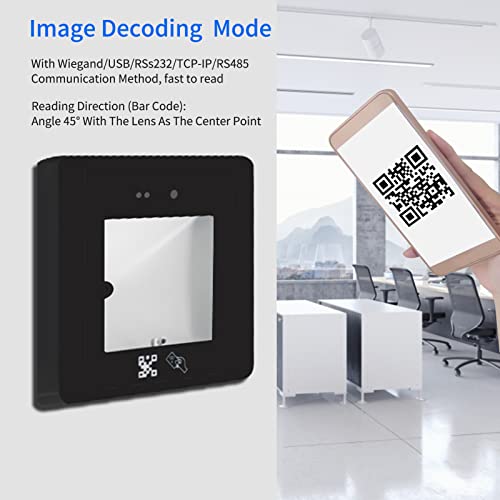 HXBER Barcode Scanner, Embedded Barcode Scanner Wired Scanning Module RFID Card Reader High Speed Barcode USB Connect for 1D 2D QR Code for Supermarket Warehouse Retail Store Mobile Payment Access